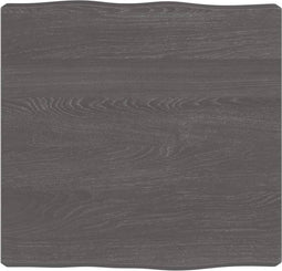 vidaXL - Tafelblad - natuurlijke - rand - 40x40x(2-6)cm - eikenhout - donkerbruin