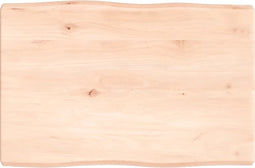 vidaXL - Tafelblad - natuurlijke - rand - 60x40x(2-4) - cm - massief - eikenhout