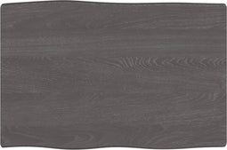 vidaXL - Tafelblad - natuurlijke - rand - 60x40x2 - cm - eikenhout - donkerbruin