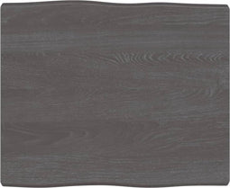 vidaXL - Tafelblad - natuurlijke - rand - 60x50x(2-4) - cm - eikenhout - donkerbruin