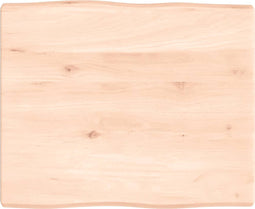 vidaXL - Tafelblad - natuurlijke - rand - 60x50x(2-4) - cm - massief - eikenhout