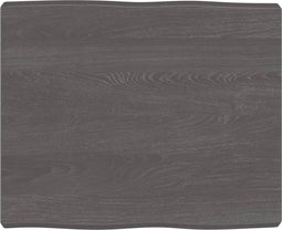 vidaXL - Tafelblad - natuurlijke - rand - 60x50x(2-6) - cm - eikenhout - donkerbruin