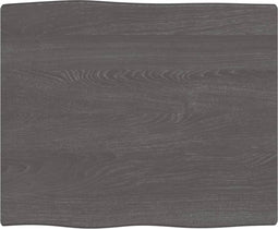 vidaXL - Tafelblad - natuurlijke - rand - 60x50x2 - cm - eikenhout - donkerbruin