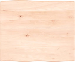 vidaXL - Tafelblad - natuurlijke - rand - 60x50x2 - cm - massief - eikenhout
