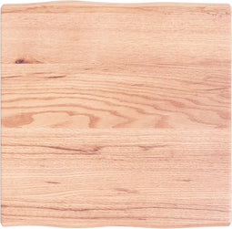 vidaXL - Tafelblad - natuurlijke - rand - 60x60x(2-4) - cm - eikenhout - lichtbruin