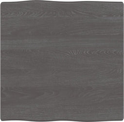vidaXL - Tafelblad - natuurlijke - rand - 60x60x(2-4) - cm - eikenhout - donkerbruin