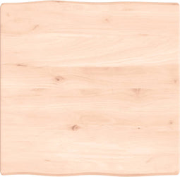 vidaXL - Tafelblad - natuurlijke - rand - 60x60x(2-4) - cm - massief - eikenhout