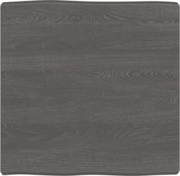 vidaXL - Tafelblad - natuurlijke - rand - 60x60x(2-6) - cm - eikenhout - donkerbruin