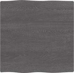 vidaXL - Tafelblad - natuurlijke - rand - 60x60x2 - cm - eikenhout - donkerbruin
