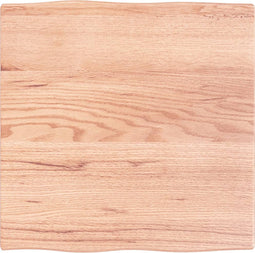 vidaXL - Tafelblad - natuurlijke - rand - 60x60x2 - cm - eikenhout - lichtbruin