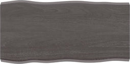 vidaXL - Tafelblad - natuurlijke - rand - 80x40x(2-4) - cm - eikenhout - donkerbruin