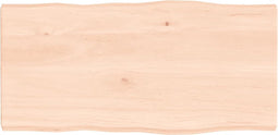 vidaXL - Tafelblad - natuurlijke - rand - 80x40x(2-4) - cm - massief - eikenhout