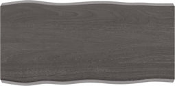 vidaXL - Tafelblad - natuurlijke - rand - 80x40x(2-6) - cm - eikenhout - donkerbruin