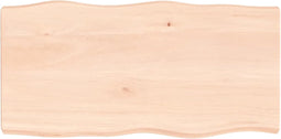 vidaXL - Tafelblad - natuurlijke - rand - 80x40x(2-6) - cm - massief - eikenhout