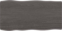 vidaXL - Tafelblad - natuurlijke - rand - 80x40x2 - cm - eikenhout - donkerbruin