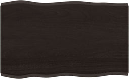 vidaXL - Tafelblad - natuurlijke - rand - 80x50x(2-4) - cm - eikenhout - donkerbruin