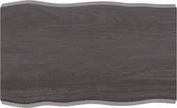 vidaXL - Tafelblad - natuurlijke - rand - 80x50x(2-6) - cm - eikenhout - donkerbruin