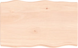 vidaXL - Tafelblad - natuurlijke - rand - 80x50x(2-6) - cm - massief - eikenhout