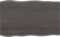vidaXL - Tafelblad - natuurlijke - rand - 80x50x2 - cm - eikenhout - donkerbruin