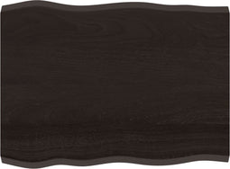 vidaXL - Tafelblad - natuurlijke - rand - 80x60x(2-4) - cm - eikenhout - donkerbruin