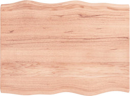vidaXL - Tafelblad - natuurlijke - rand - 80x60x(2-4) - cm - eikenhout - lichtbruin