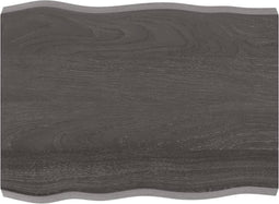 vidaXL - Tafelblad - natuurlijke - rand - 80x60x(2-6) - cm - eikenhout - donkerbruin