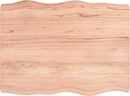 vidaXL - Tafelblad - natuurlijke - rand - 80x60x(2-6) - cm - eikenhout - lichtbruin