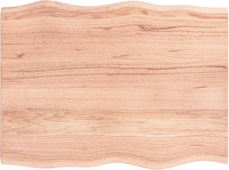 vidaXL - Tafelblad - natuurlijke - rand - 80x60x2 - cm - eikenhout - lichtbruin