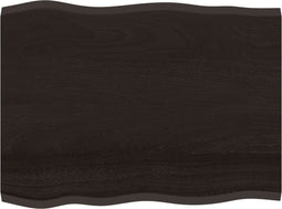 vidaXL - Tafelblad - natuurlijke - rand - 80x60x2 - cm - eikenhout - donkerbruin