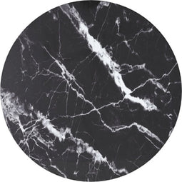 vidaXL - Tafelblad - Ø30x0,8 - cm - gehard - glas - met - marmerontwerp - zwart