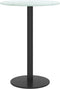 vidaXL - Tafelblad - Ø30x0,8 - cm - gehard - glas - met - marmerontwerp - wit