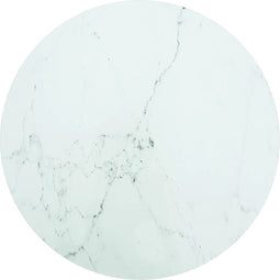 vidaXL - Tafelblad - Ø50x0,8 - cm - gehard - glas - met - marmeren - design - wit
