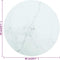 vidaXL - Tafelblad - Ø50x0,8 - cm - gehard - glas - met - marmeren - design - wit