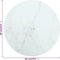 vidaXL - Tafelblad - Ø60x0,8 - cm - gehard - glas - met - marmeren - design - wit