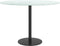 vidaXL - Tafelblad - Ø60x0,8 - cm - gehard - glas - met - marmeren - design - wit