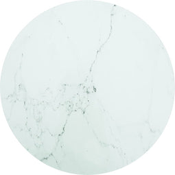 vidaXL - Tafelblad - Ø70x0,8 - cm - gehard - glas - met - marmeren - design - wit
