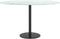 vidaXL - Tafelblad - Ø70x0,8 - cm - gehard - glas - met - marmeren - design - wit