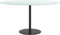 vidaXL - Tafelblad - Ø80x1 - cm - gehard - glas - met - marmeren - design - wit