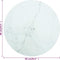 vidaXL - Tafelblad - Ø90x1 - cm - gehard - glas - met - marmeren - design - wit