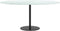 vidaXL - Tafelblad - Ø90x1 - cm - gehard - glas - met - marmeren - design - wit