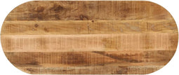 vidaXL - Tafelblad - ovaal - 140x60x2,5 - cm - massief - ruw - mangohout