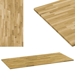 vidaXL - Tafelblad - rechthoekig - 23 - mm - 140x60 - cm - massief - eikenhout