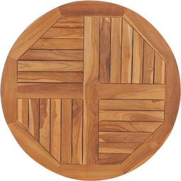vidaXL - Tafelblad - rond - 2,5 - cm - 80 - cm - massief - teakhout