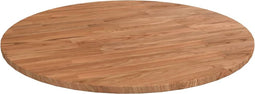 vidaXL - Tafelblad - rond - Ø - 60x1,5 - cm - bewerkt - massief - eikenhout - lichtbruin