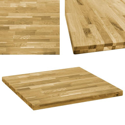 vidaXL - Tafelblad - vierkant - 44 - mm - 80x80 - cm - massief - eikenhout