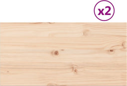 vidaXL - Tafelbladen - 2 - st - rechthoekig - 80x40x2,5 - cm - massief - grenenhout