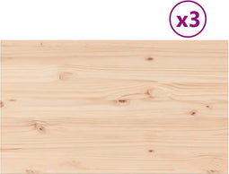 vidaXL - Tafelbladen - 3 - st - rechthoekig - 80x47x1,7 - cm - massief - grenenhout