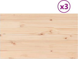 vidaXL - Tafelbladen - 3 - st - rechthoekig - 80x47x2,5 - cm - massief - grenenhout