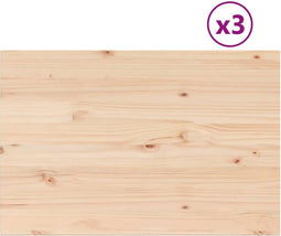 vidaXL - Tafelbladen - 3 - st - rechthoekig - 80x53x1,7 - cm - massief - grenenhout