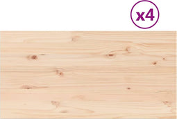 vidaXL - Tafelbladen - 4 - st - rechthoekig - 100x50x2,5 - cm - massief - grenenhout